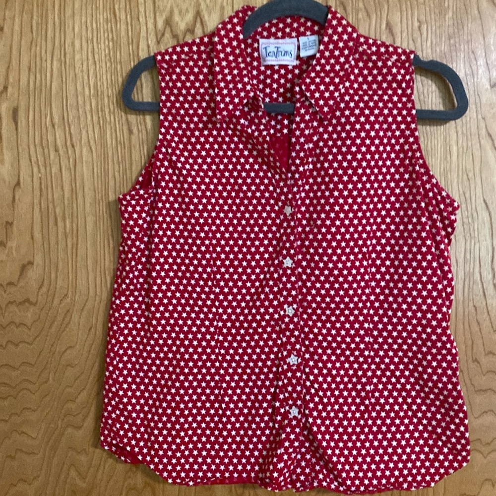 Tantrums Vintage Star Button Down Sleeveless Shirt Large Excellent condition